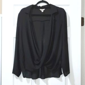 Women Black Draped Blouse